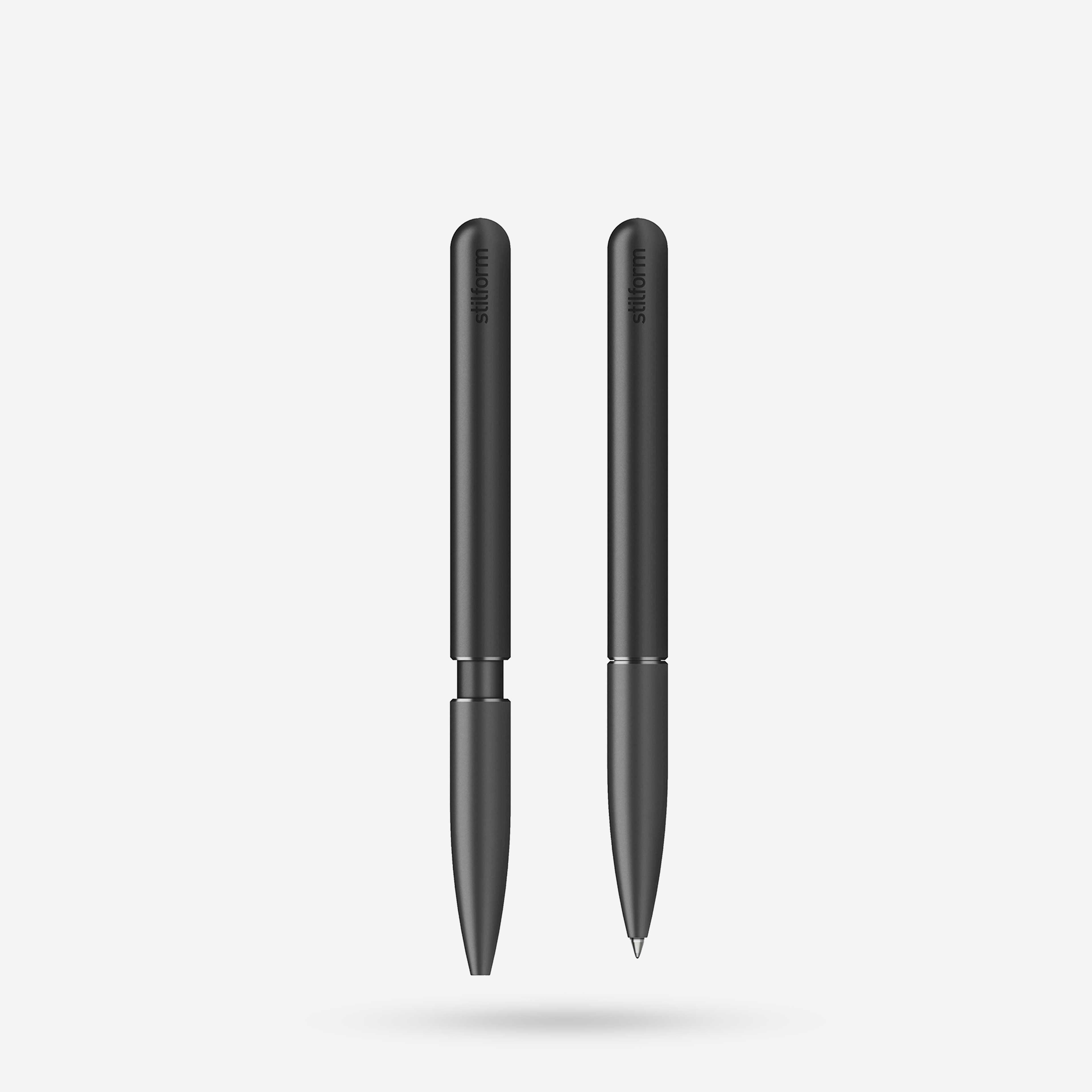 Aluminium Kugelschreiber Pen in Warp Black, Vorder- und Rückansicht